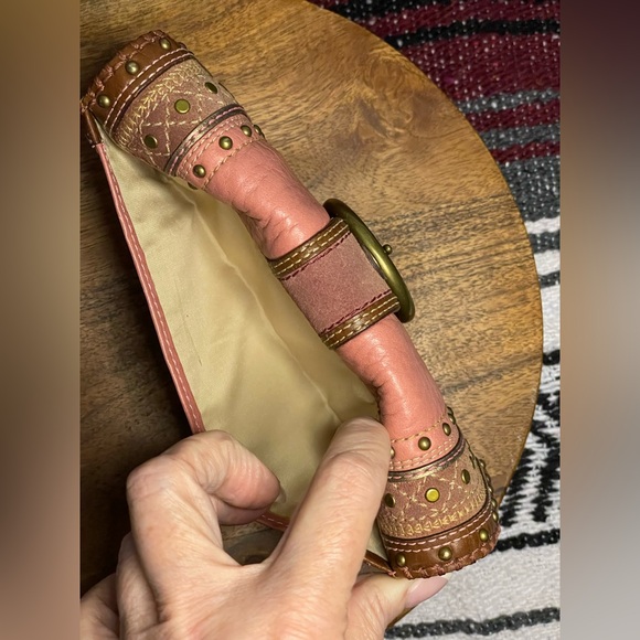 COACH Mia Punch Pink SOHO Suede & Leather Studded and Whipstitched Wallet - Picture 3 of 16